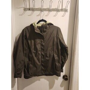 Columbia Women's Small Green Hooded Zip Front Wind Breaker Jacket Mesh Lined‎